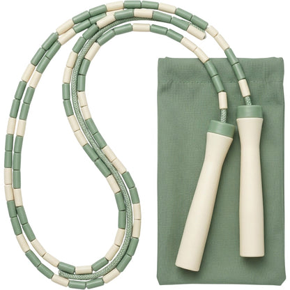 Zorm Segmented Beaded Jump Rope 2.75 m Sage and Ivory - Product view